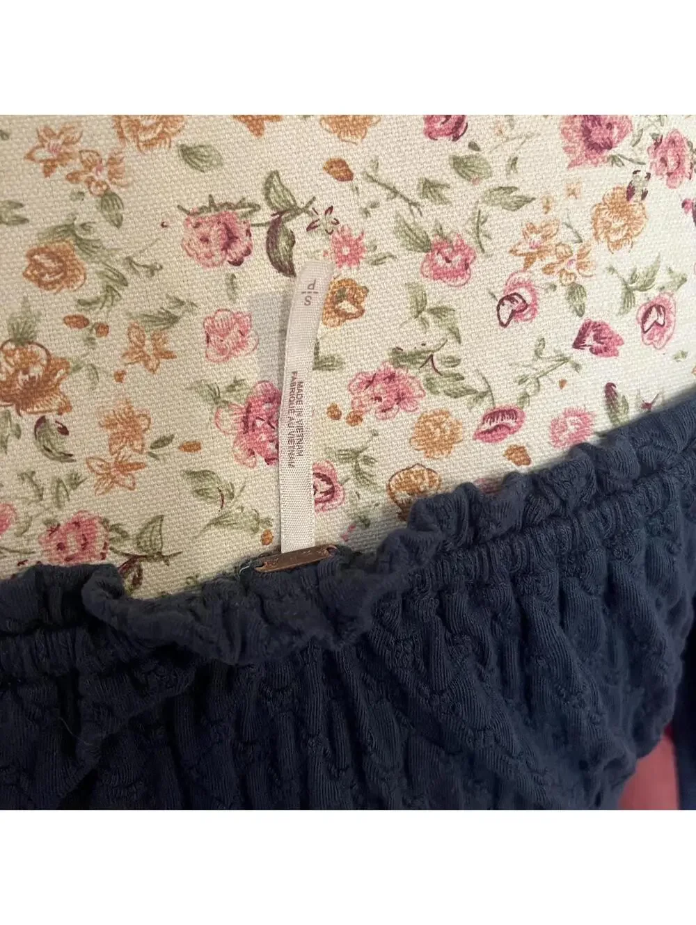 navy longsleeve milkmaid style top